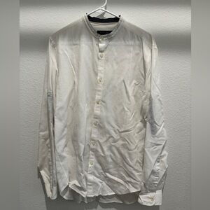 Zara Man Collarless long sleeve button up